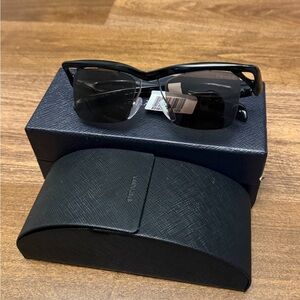 New Prada Men's Sunglasses in Black with brown mirror lens